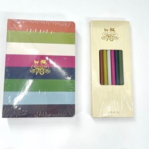 Coach 70th Anniversary 2011 Striped Notebook and 10 Colored Pencil Set Sealed